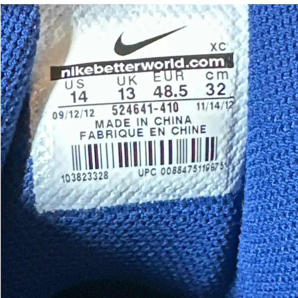 Nike Baseball MVP Pro Metal Cleats Deep Royal Blue 524641-410 Size 14